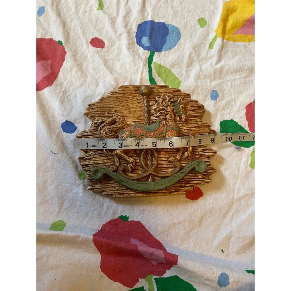 Vintage Carousel Horse Wall Decor Ceramic Plaque 1990‎ baby nursery